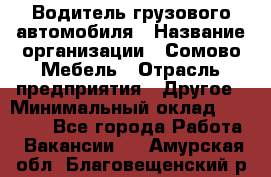 Водитель грузового автомобиля › Название организации ­ Сомово-Мебель › Отрасль предприятия ­ Другое › Минимальный оклад ­ 15 000 - Все города Работа » Вакансии   . Амурская обл.,Благовещенский р-н